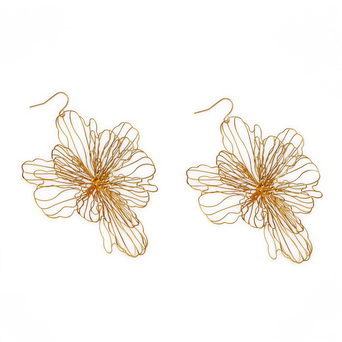 Pendientes Flor Grande Dorada