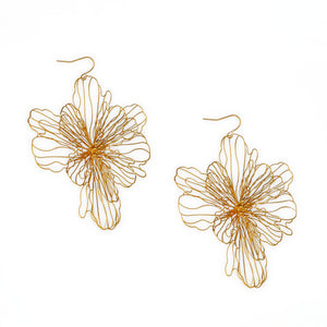 Pendientes Flor Grande Dorada