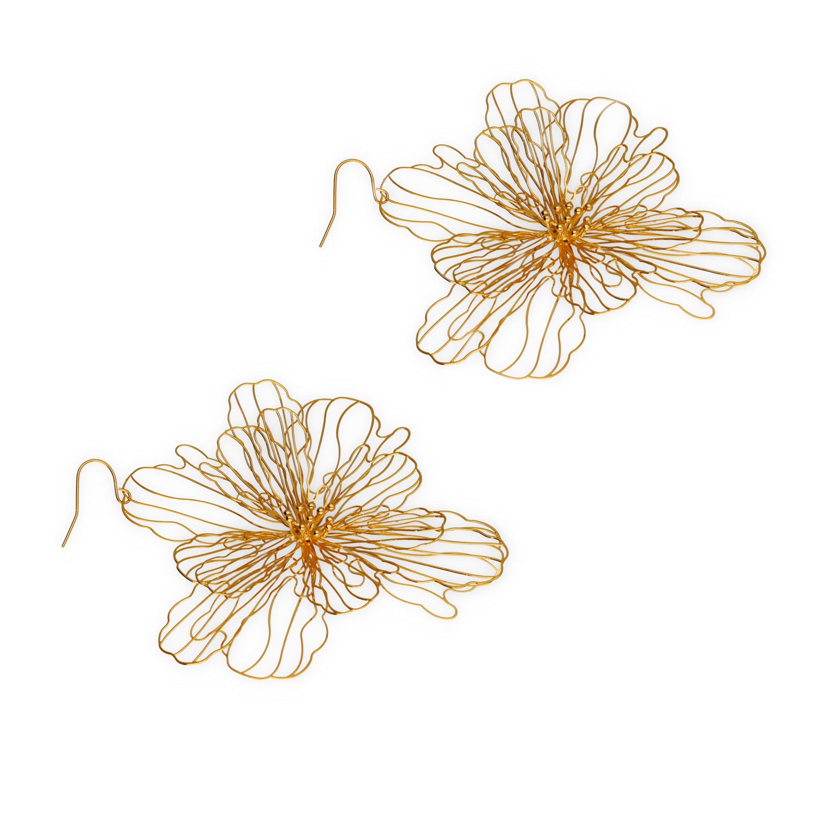 Pendientes Flor Grande Dorada