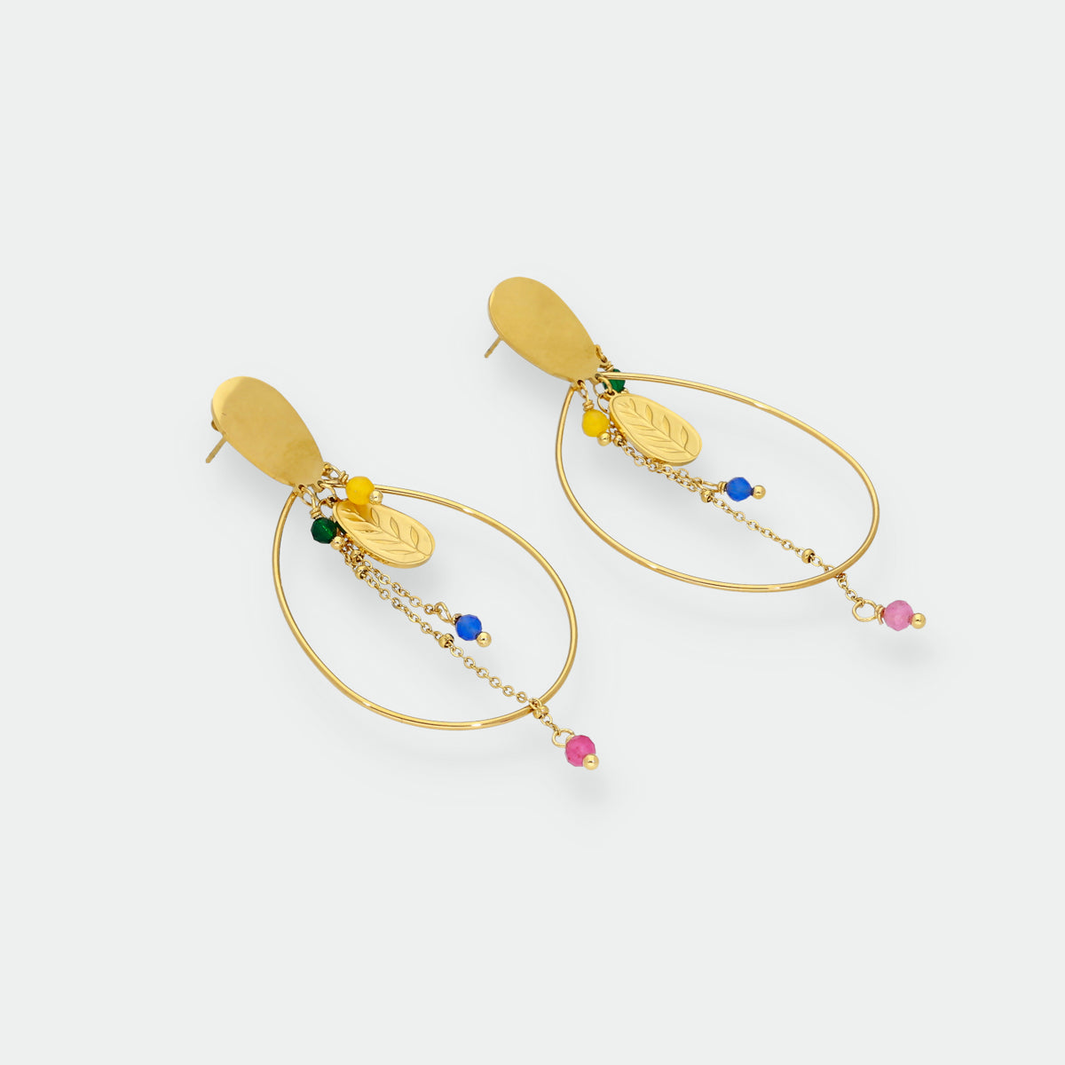 Pendientes Hojas y Cadenitas