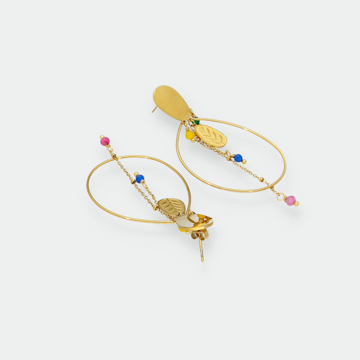 Pendientes Hojas y Cadenitas
